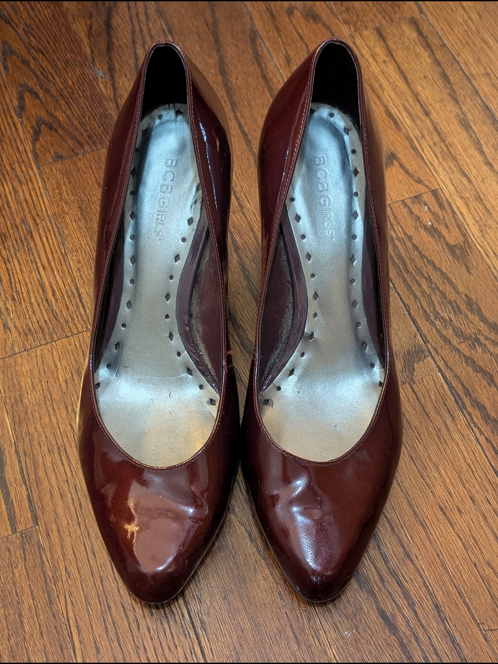 BCBGirls Burgundy Patent Pointed-Toe Pumps